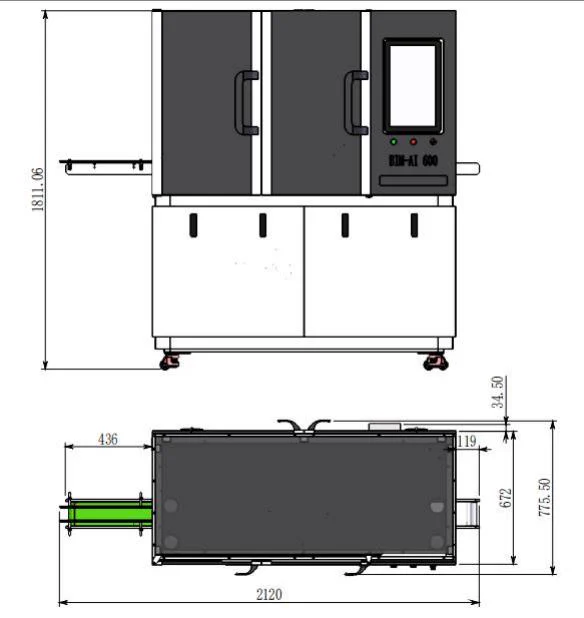 Blister inspection machine dimension drawing